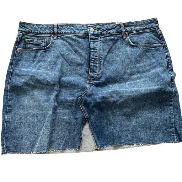 NWT Old Navy Women's Size 24 Denim Jean Skirt Button Fly Higher High-Rise - Picture 1 of 5